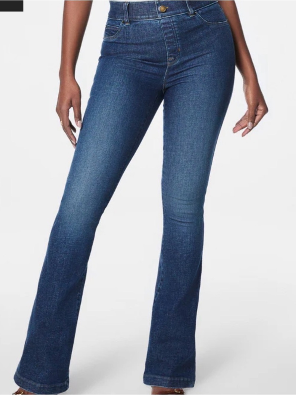 Spanx women’s medium high rise flare jeans pull on